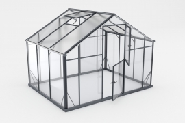 SANUS HYBRID XL-7, grudintas stiklas sienoms, 6mm polikarbonatas stogui, spalva Juoda RAL9005